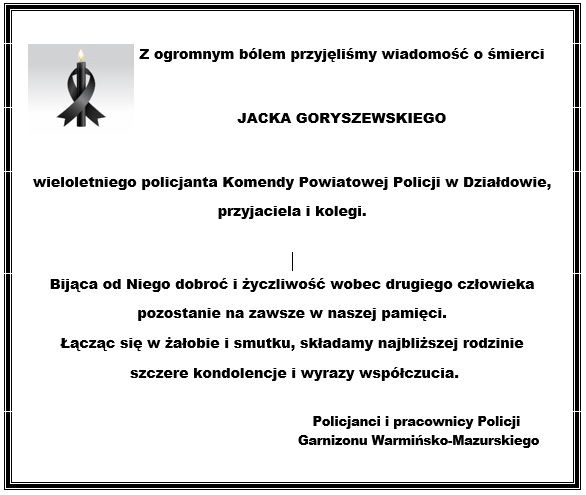 kondolencje Goryszewski
